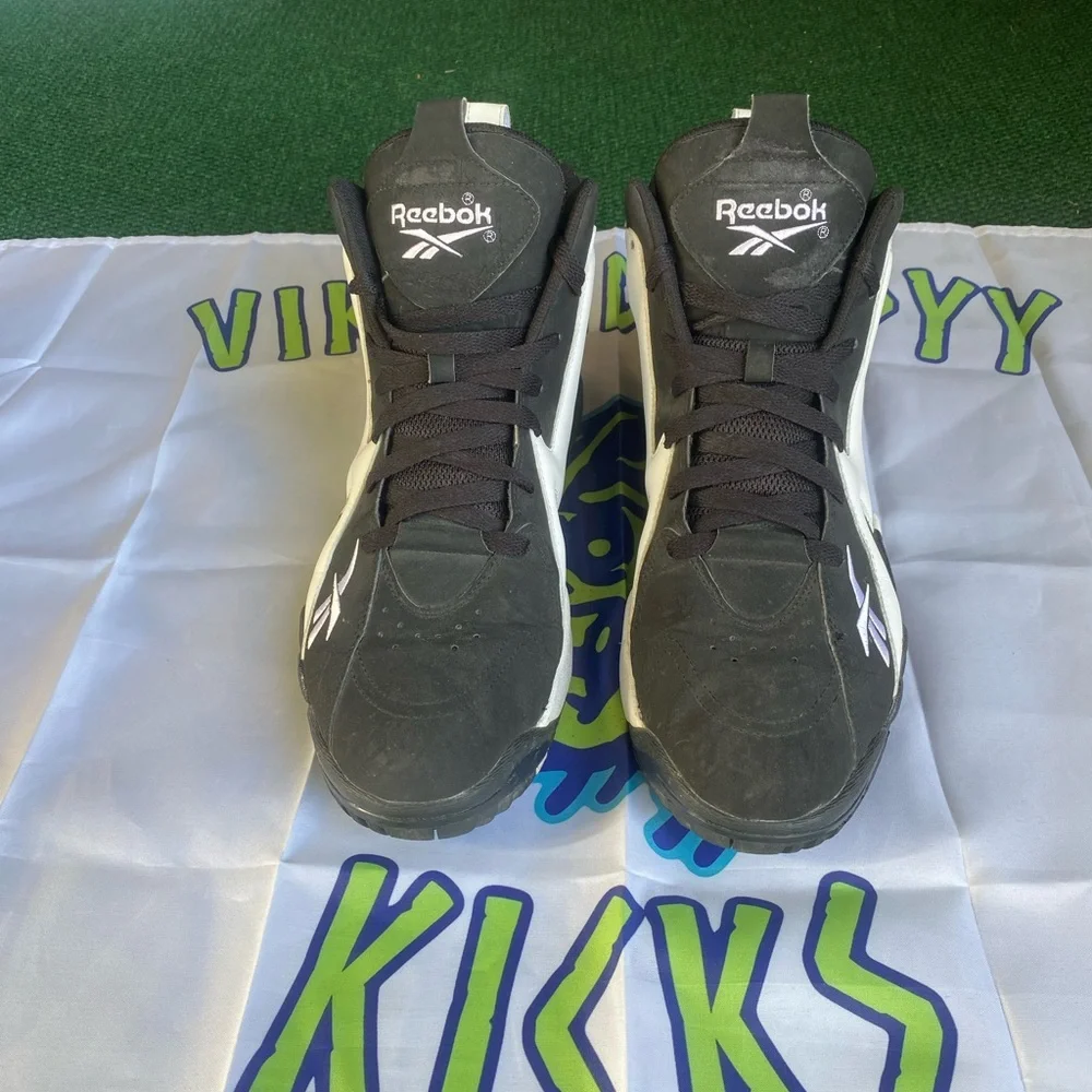 Reebok Kamikaze II (Shawn Kemp) Black and White Sneakers Size 11.5 - Picture 9 of 10